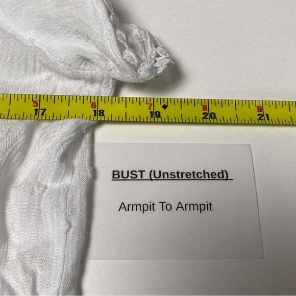 NWT Adrienne Vittadini Semi Sheer White Flutter Sleeve Peasant Top Womens Size M - Picture 14 of 14